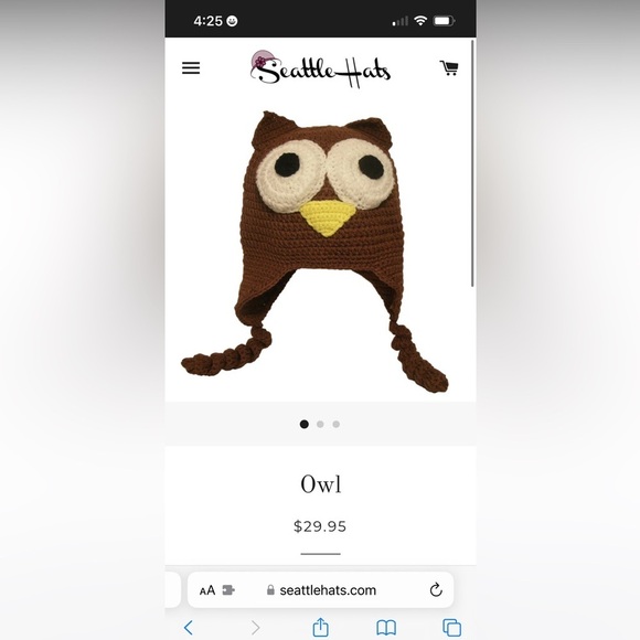 Handmade Knitted Owl Hat - Picture 7 of 8